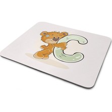 Wuw Ayıcık Desenli C Harfli Mouse Pad