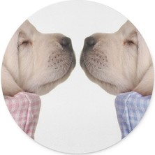 Wuw Kissing Dogs Köpekli Yuvarlak Mouse Pad