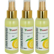 Kırıntı Limon Kolonyası 80° Sprey 3 Adet 100 ml