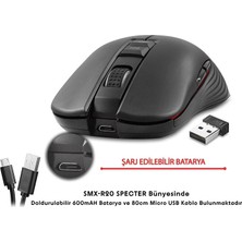 Rampage SMX-R20 Specter Kablosuz Siyah Gökkuşağı Ledli Şarjlı Oyuncu Mouse