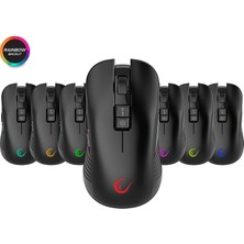 Rampage SMX-R20 Specter Kablosuz Siyah Gökkuşağı Ledli Şarjlı Oyuncu Mouse