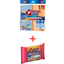 Macromax Mikrofiber Cam Bezi 2'li + Macromax Magıco Sünger