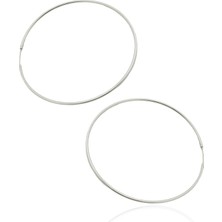 By Barun Ekstra Büyük Boy Halka Küpe Gümüş Rengi