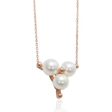 By Barun Incili Üçgen Kolye Rose