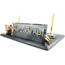 Reklam Atay Kişiye Özel Kedi Biblolu Veteriner Masa İsimliği