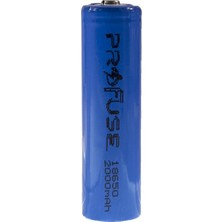 Profuse 3.7V 2000MAH 18650 Li-Ion Şarjlı Pil - Başlı