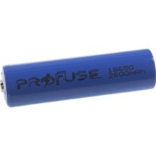 Profuse 3.7V 2600MAH 18650 Li-Ion Şarjlı Pil - Başlı