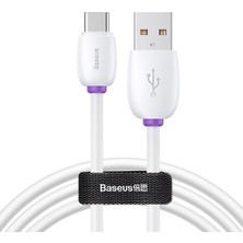 Baseus Purple Ring USB Type C 5A Flash Charg Şarj USB Kablosu Beyaz - CATZS-02