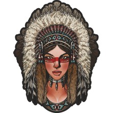 Sticker Fabrikası Kızılderili Kadın Sticker 00031 9 x 12 cm Renkli