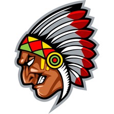 Sticker Fabrikası Kızgın Kızılderili Sticker 00032 7 x 9 cm Renkli