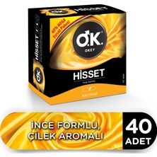 Okey Hisset 40'lı İnce Formlu Çilek Aromalı Prezervatif Avantaj Paketi