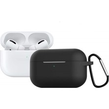 Kyver Apple Airpods Pro Kılıf Silikon Koruyucu Askılı Siyah