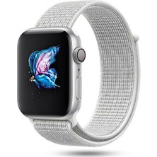 Kyver Apple Watch Seri 10/9/8/7/6/SE/5/4/3 Spor Loop Kordon 46mm 45mm 44mm 42mm Uyumlu Zirve Beyazı