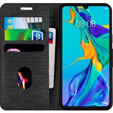 Huawei Mate 30 Lite Kılıf FitCase Fabric Kapaklı Cüzdanlı