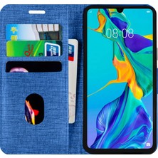 Huawei Mate 30 Lite Kılıf FitCase Fabric Kapaklı Cüzdanlı
