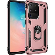 CoverZone Samsung Galaxy S20 Kılıf Shockproof Standlı Yüzük Tutuculu Vega Case Rose Gold