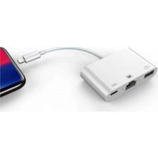 Mobitell Lightning 3in1 Ethernet RJ45 ve USB Kamera Adaptörü