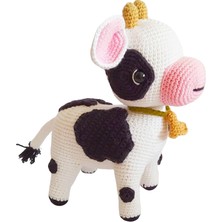 Hobinomi Amigurumi Yavru İnek Sevimli Buzağı Buzu (Organik El Örgüsü Sağlıklı Oyuncak)