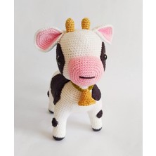 Hobinomi Amigurumi Yavru İnek Sevimli Buzağı Buzu (Organik El Örgüsü Sağlıklı Oyuncak)