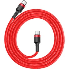 Baseus Type-C Usb-C 480 Mbps Qc3.0 Hızlı Şarj Kablosu Kırmızı 2 m