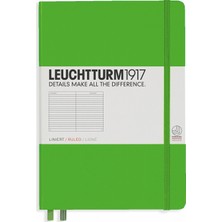 Leuchtturm Not Defteri Çizgili Orta Boy A5 Sert Kapak 249 Sayfa Lime Yeşil