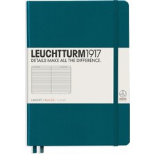 Leuchtturm Çizgili Not Defteri Orta Boy A5 Sert Kapak 249 Sayfa Pasifik Yeşili