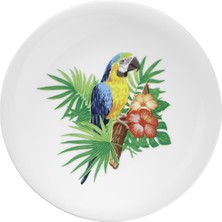 Kütahya Porselen Doğadakiler 21 cm Pasta Tabağı Papağan