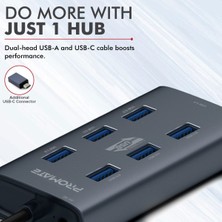 Promate Ezhub-7 Type-C Çoklayıcı Hub 7 adet USB 3.0 Yüksek Hızlı 5Gbps Veri