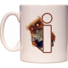 Rock'n Fox I Harfi Uykusuz Baykuş Baş Harf Tasarımlı Kahve Kupa Bardak