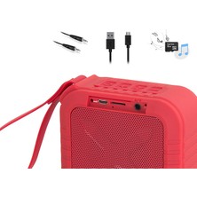 Mikado HANDY Kırmızı 4 ,5W x 1pc,50mm 1200 mAh TF Kart, AUX Bluetooth Speaker