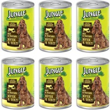 Jungle Adult Biftekli Sebzeli Konserve Köpek Maması 415 gr 6'lı