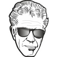 Sticker Fabrikası Anthony Bourdain Sticker 00222 14 x 9,5 cm Renkli