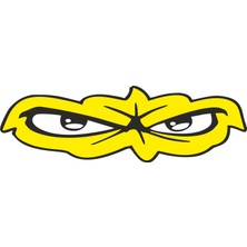 Sticker Fabrikası Bagajdan Camdan Bakan Kızgın Göz Cam Kaput Oto Sticker 00234 14 x 4,5 cm Renkli