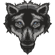 Sticker Fabrikası Kurt Figür Sticker 00254 11 x 12 cm Renkli