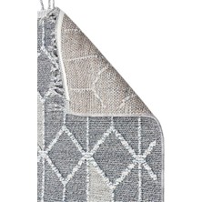 Eko Halı Soho Sh 03 Gri Hav Vermez Etnik Örgü Ince Halı Kilim 130 x 190 cm