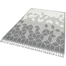 Eko Halı Soho Sh 03 Gri Hav Vermez Etnik Örgü Ince Halı Kilim 130 x 190 cm