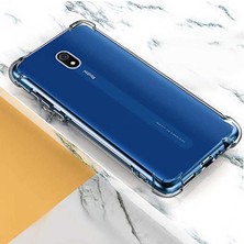 Case 4U Xiaomi Redmi 8A Kılıf Darbe Emici Silikon Arka Kapak + Cam Ekran Koruyucu Şeffaf