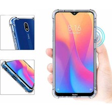 Case 4U Xiaomi Redmi 8A Kılıf Darbe Emici Silikon Arka Kapak + Cam Ekran Koruyucu Şeffaf