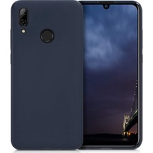 Case 4U Huawei P Smart 2019 Kılıf Klasik Mat Renkli Yumuşak Premier Silikon + Cam Ekran Koruyucu Lacivert