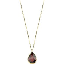 Bilezikhane 14 Ayar Altın Kolye Bordo Taşlı 1.10 Gram