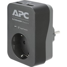 Schneider Electric APC Tekli Akım Korumalı Priz + 2 USB Hızlı Şarj, PME1WU2B-GR