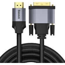 Baseus CAKSX-F0G 4K HD HDMI-DVI Dönüştürücü 1 mt Siyah-Gri