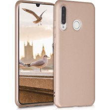 Case 4U Huawei P30 Lite Kılıf Klasik Mat Renkli Yumuşak Premier Silikon Altın