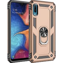 Case 4U Huawei Y6 2019 Kılıf Çift Katmanlı Yüzüklü Manyetik Vega Kapak Altın