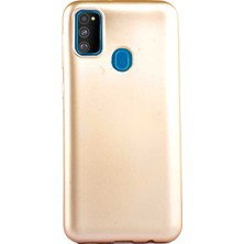 Case 4U Samsung Galaxy M30S Kılıf Klasik Mat Renkli Yumuşak Premier Silikon Altın