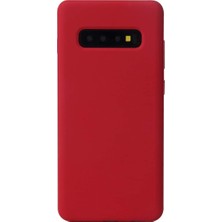 Case 4U Samsung Galaxy S10 Plus Uyumlu Kılıf Klasik Mat Renkli Yumuşak Premier Silikon Koyu Mor