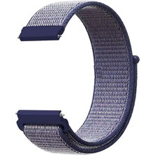 Case Street Samsung Galaxy Gear S3 46 mm Kordon Kumaş Cırtcırt Kordon Velcro Lacivert