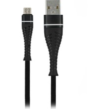 MF Product Jettpower 0040 Metal Başlıklı Örgülü 2.4A Micro Usb Hızlı Şarj Kablosu 2 m Siyah