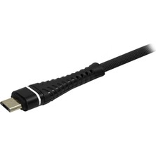 MF Product Jettpower 0040 Metal Başlıklı Örgülü 2.4A Micro Usb Hızlı Şarj Kablosu 2 m Siyah