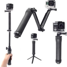 CoverZone Aksiyon Kamera Monopod Çubuğu Stand Mini Tripod 3 in 1